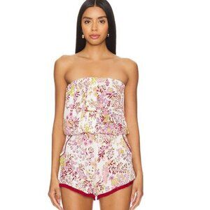 Poupette St Barth Floral Mini Skirt - Pink and Yellow